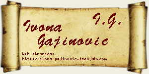Ivona Gajinović vizit kartica